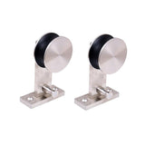 Top Mount 79 in. Stainless Steel Barn Style Sliding Door Track and Hardware Set - Super Arbor