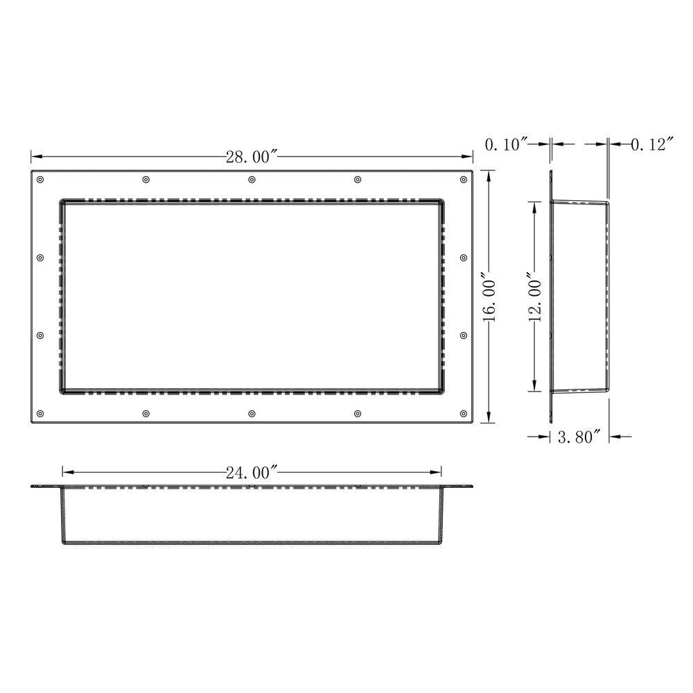 Over Mount Installation 16 in. x 28 in. ABS Single Shelf Bathroom Recessed Shower Niche for Shampoo, Toiletry Storage - Super Arbor