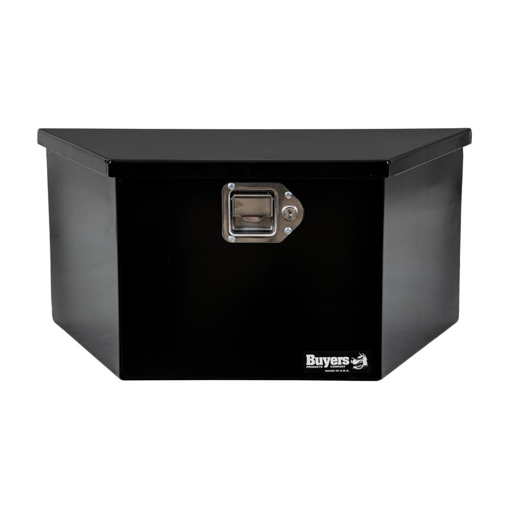 12 in. x 13.25 in. x 26 in. Gloss Black Steel Trailer Tongue Truck Tool Box - Super Arbor
