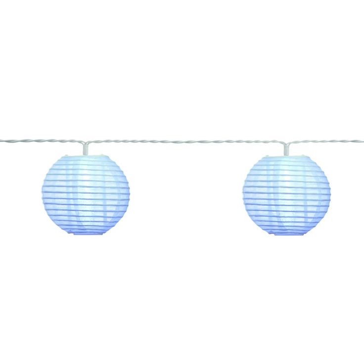 Outdoor/Indoor 7 ft. 10-Light Battery Powered Paper Lantern Mini Bulb LED String Light (Multi-Color)