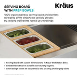 16.75 in. Workstation Kitchen Sink Composite Serving Board Set with Rectangular Stainless Steel Bowls