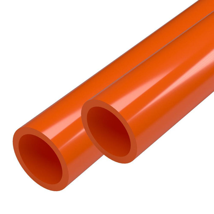 1 in. x 5 ft. Orange Furniture Grade Schedule 40 PVC Pipe (2-Pack) - Super Arbor