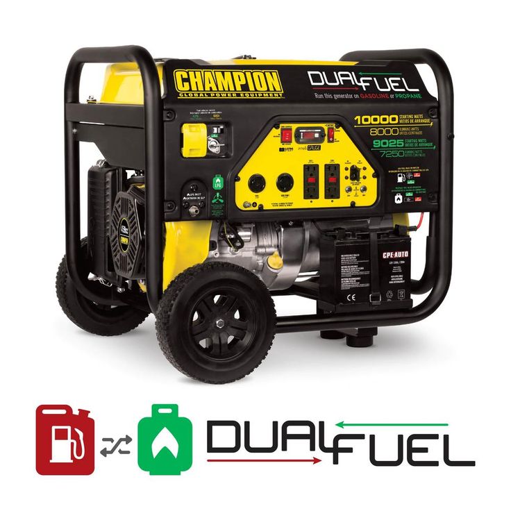 CHAMPION POWER EQUIPMENT 6250-Watt Dual-Fuel Powered Portable Generator with CO Shield Technology