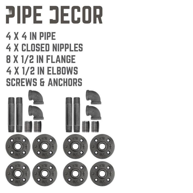 1/2 in. Black Pipe 5.75 in D x 2.5 in. H Wall Mounted Double Flange Shelf Bracket Kit (4-Pack)