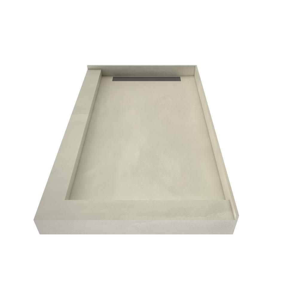 WonderFall Trench 36 in. x 48 in. Double Threshold Shower Base with Left Drain and Tileable Trench Grate - Super Arbor
