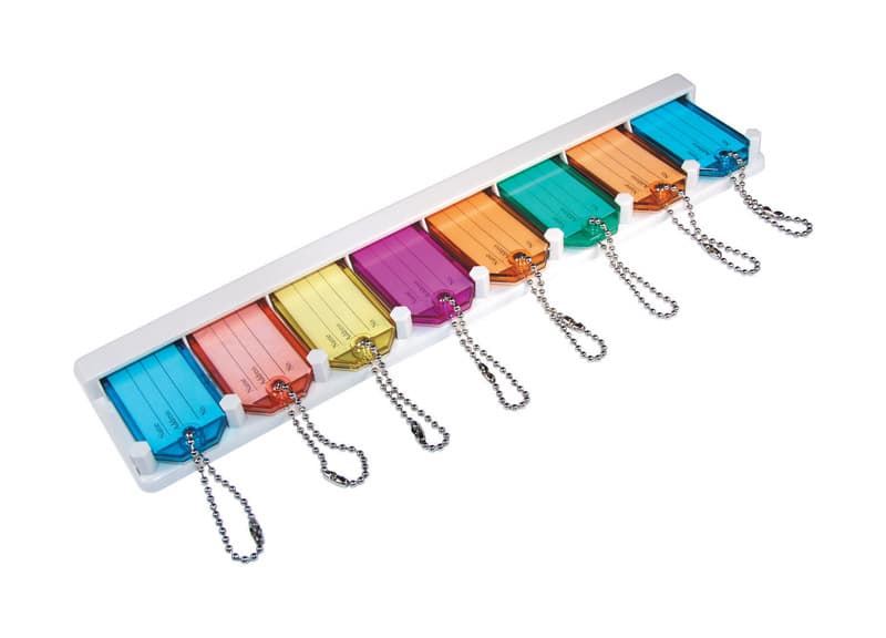 Hillman Metal/Plastic Assorted Labeling/ID Key Holder, 8-Pack