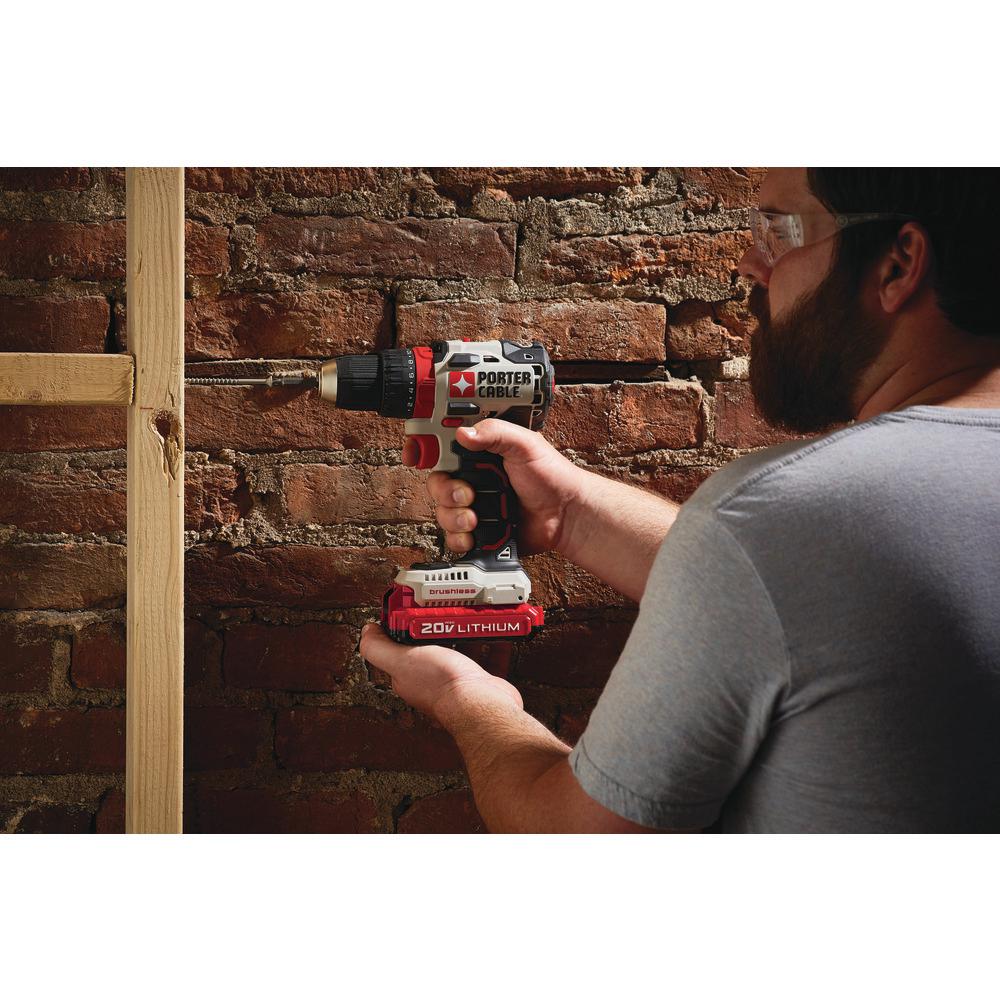 20-Volt MAX Lithium-Ion Brushless Cordless 1/2 in. Drill/Driver with 2 Batteries 1.5 Ah and Charger - Super Arbor