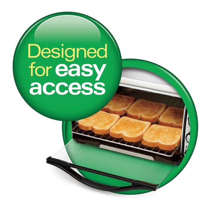 6 Slice Easy Clean Black Toaster Oven