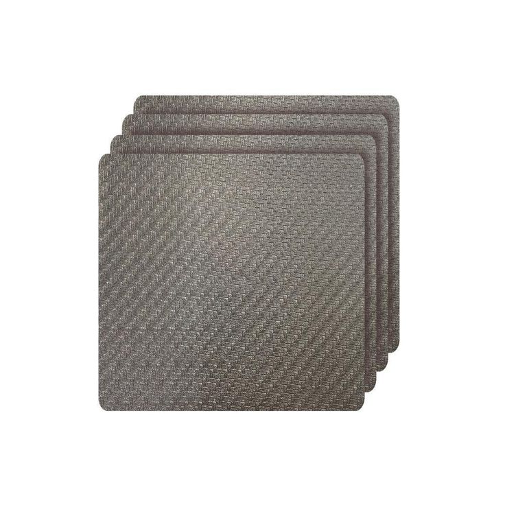 Cambria Bronze Metallic Faux Leather Square Placemats (Set of 4)