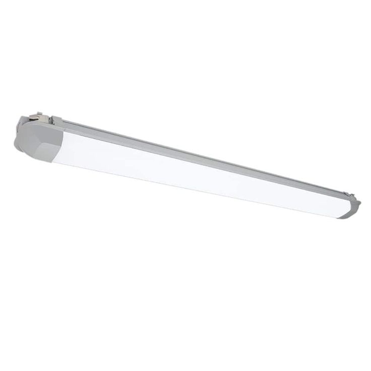Commercial Electric 4 ft. Vapor Tight 4500 Lumens Gray Integrated LED Wraparound Light 3000K 4000K 5000K Wet Rated 120-277v