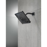 3-Spray 7.6 in. Single Wall Mount Fixed Rain H2Okinetic Shower Head in Matte Black - Super Arbor