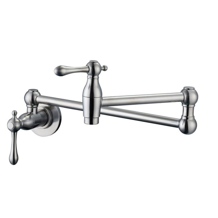 Lyndhurst Wall Mounted Pot Filler in Brushed Nickel - Super Arbor