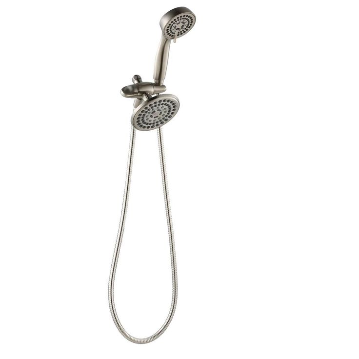 6-spray 5.5 in. Dual Shower Head and Handheld Shower Head in Chrome