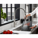 Simplice Single-Handle Pull-Down Sprayer Kitchen Faucet in Vibrant Stainless - Super Arbor