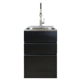 All-in-One 22 in. x 22 in. x 35 in. Metal Drop-In Laundry/Utility Sink and Cabinet in Black