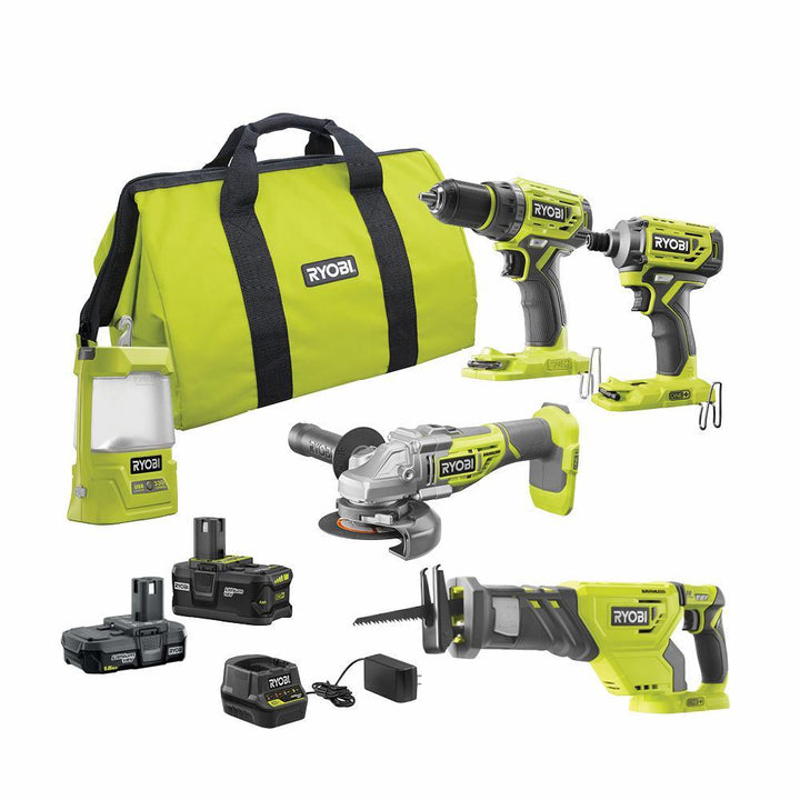 ONE+ 18V Brushless Cordless 5-Tool Combo Kit with (1) 1.5 Ah Battery, (1) 4.0 Ah Battery, Charger, and Bag - Super Arbor