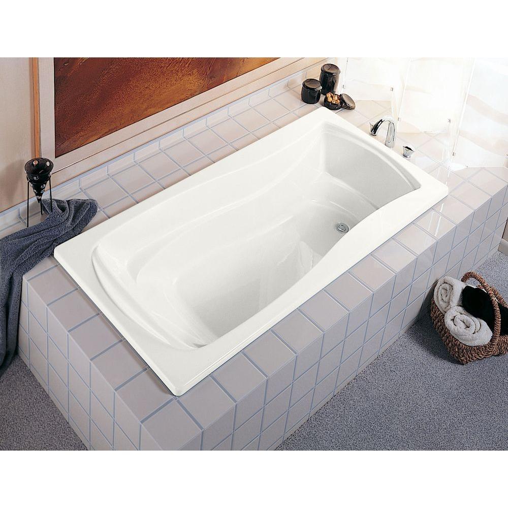 Mariposa 5 ft. Reversible Drain Drop-In Acrylic Bathtub in White - Super Arbor