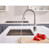 Clarify Single-Handle Pull-Down Sprayer Kitchen Faucet with GE Filtration System in Stainless Steel - Super Arbor