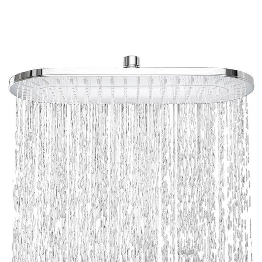 1-Spray 15 in. Single Wall Mount Fixed Rain Shower Head in Chrome - Super Arbor