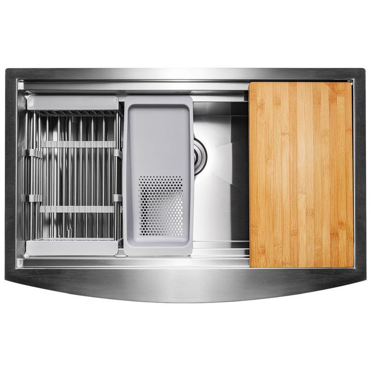 Handcrafted All-in-One Apron Mount 33 in. x 22 in. x 9 in. Single Bowl Kitchen Sink in Stainless Steel with Accessories