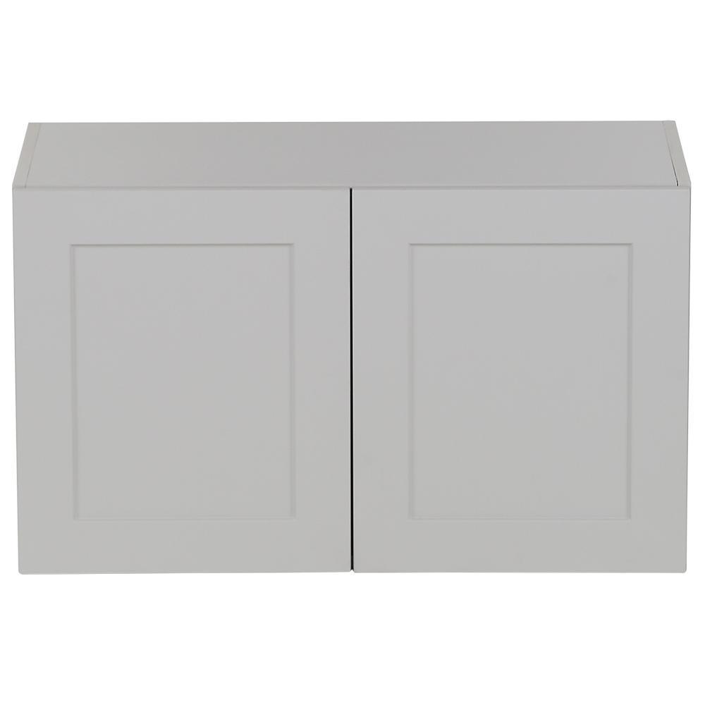 Cambridge Shaker Assembled 30x42x12.5 in. Wall Cabinet with 2 Soft Close Doors in White - Super Arbor