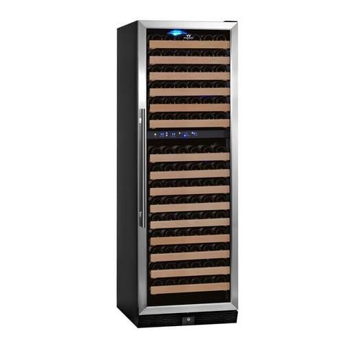 KingsBottle 164-Bottle Capacity Black Dual Zone Cooling Built-In/Freestanding Wine Chiller