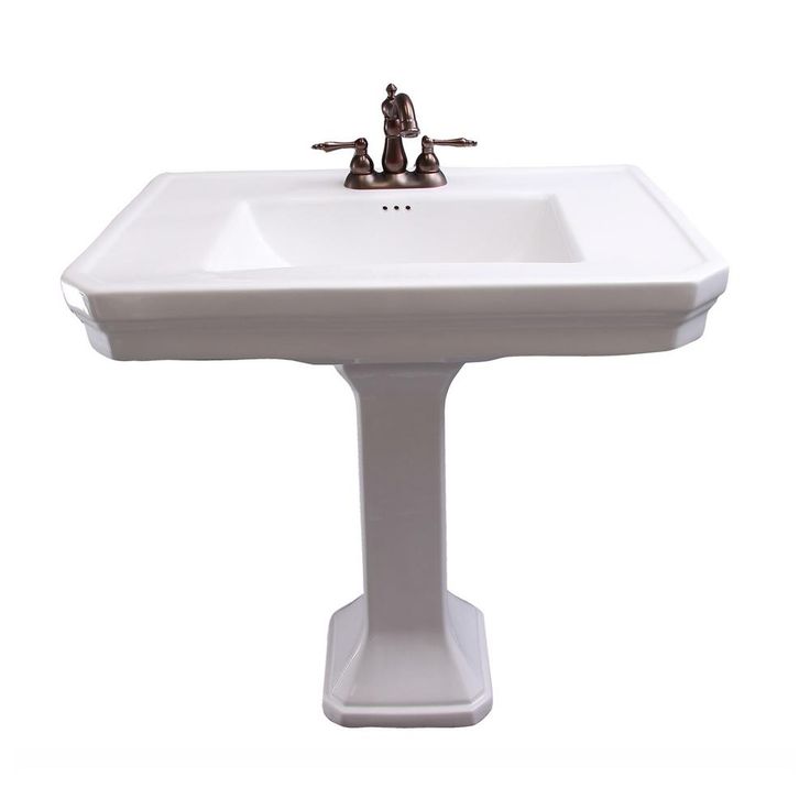 Barclay Products Corbin Pedestal Sink Combo in White with 4 in. Centerset Faucet Holes