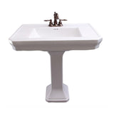 Barclay Products Corbin Pedestal Sink Combo in White with 4 in. Centerset Faucet Holes