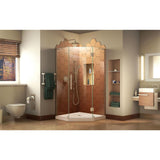 Prism Plus 42 in. x 42 in. x 74.75 in. Semi-Frameless Neo-Angle Hinged Shower Enclosure in Brushed Nickel with Base - Super Arbor