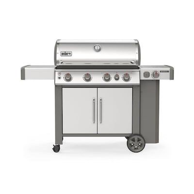 Weber Genesis II S-435 Stainless 4-Burner Liquid Propane Gas Grill with 1 Side Burner
