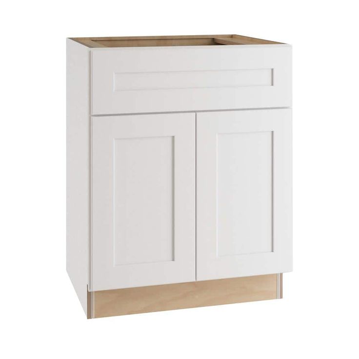 Home Decorators Collection Newport 30 in. W x 21 in. D x 34.5 in. H Assembled Plywood Sink Base Bath Cabinet in Pacific White with Soft Close