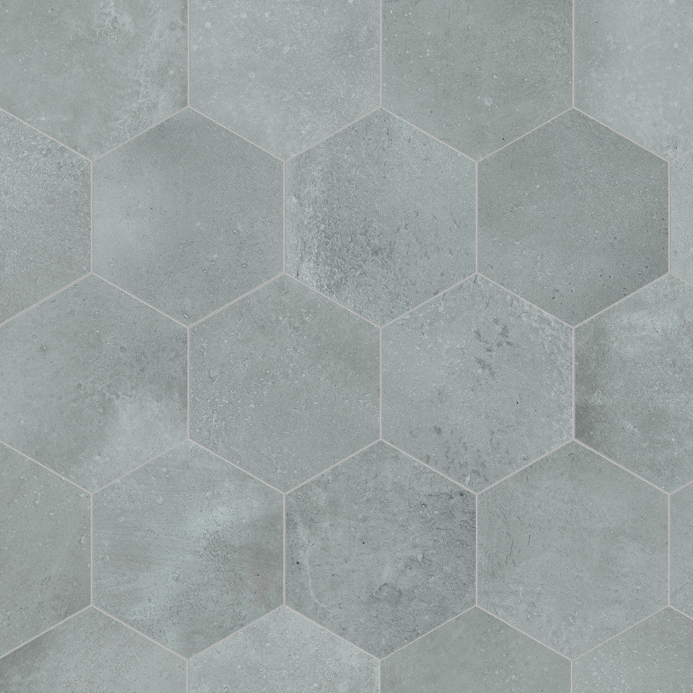 Merola Tile Metro Hex Matte White with Flower Porcelain Mosaic Tile, 10-1/4 in. x 11-7/8 in., 6mm (8.56 sq. ft./Case)