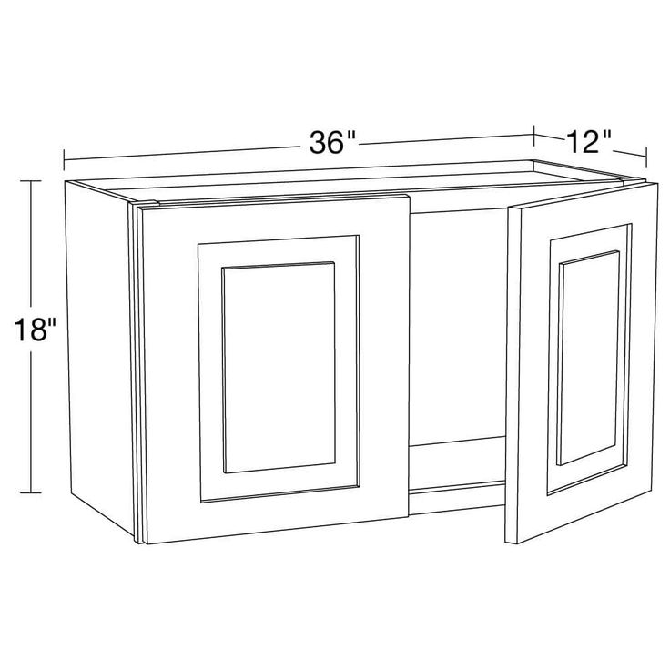 Home Decorators Collection Grayson 36 in. W x 12 in. D x 18 in. H Assembled Plywood Wall Bridge Kitchen Cabinet in Mythic Blue with Soft Close