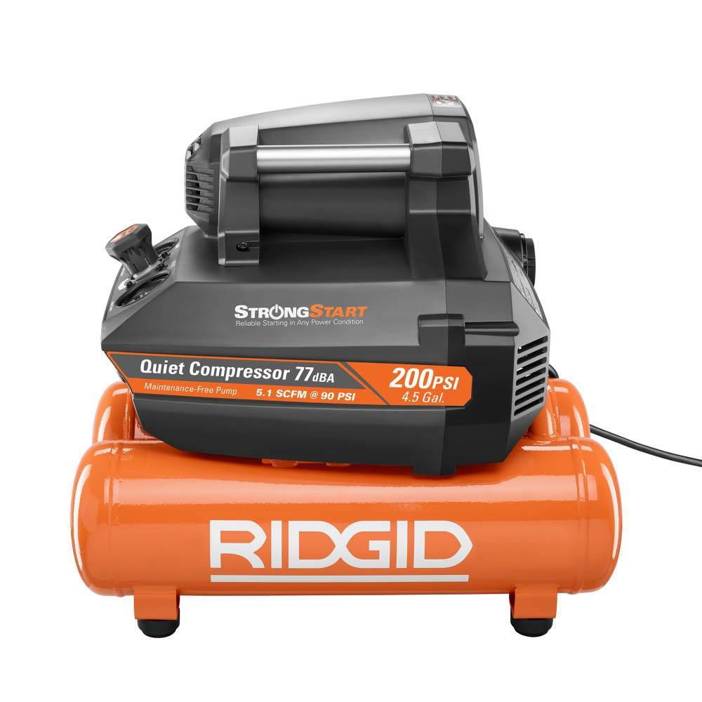 4.5 Gal. Portable Electric Strong Start Air Compressor with 15¬∞ 1-3/4 in. Coil Roofing Nailer - Super Arbor