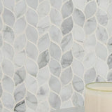 MSI Calacatta Blanco 12 in. x 13 in. x 10mm Polished Marble Mesh-Mounted Mosaic Tile (10.80 sq. ft./case)