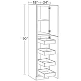 Home Decorators Collection Washington 18 in. W x 24 in. D x 90 in. H Assembled Plywood Pantry Kitchen Cabinet in Onyx with 4ROT Soft Close RH