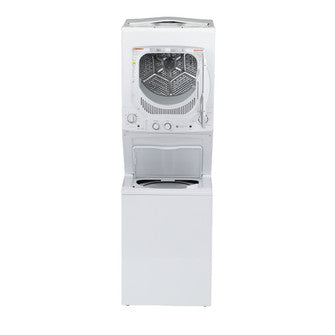 GE Gas Stacked Laundry Center with 2.3-cu ft Washer and 4.4-cu ft Dryer, Model GUD24GSSMWW