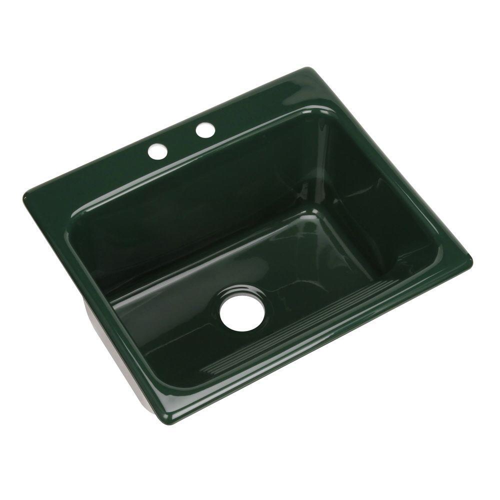 Kensington Drop-In Acrylic 25 in. 2-Hole Single Bowl Utility Sink in White - Super Arbor