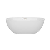 Juno 5.3 ft. Acrylic Flatbottom Non-Whirlpool Bathtub in White with Brushed Nickel Trim - Super Arbor