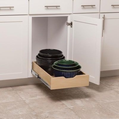 Simply Put 14.625-in W x 5-in H 1-Tier Pull Out Wood Soft Close Cabinet Organizer