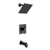 Modern Single-Handle 1-Spray Tub and Shower Faucet in Matte Gold (Valve Included) - Super Arbor