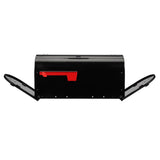 Outback Double Door, Large, Steel, Post Mount Mailbox, Black - Super Arbor