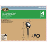 Low Voltage Black Outdoor Integrated LED Landscape Flood Light (4-Pack)