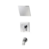 Modern Single-Handle 1-Spray Tub and Shower Faucet in Chrome (Valve Included) - Super Arbor