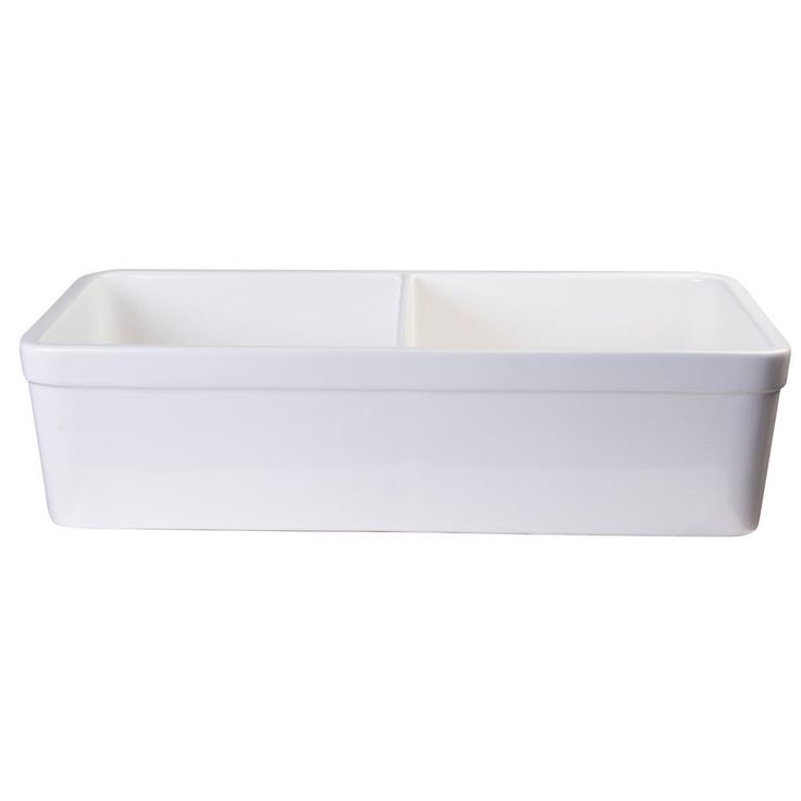 Decorative Lip Farmhouse Apron Fireclay 32 in. Double Basin Kitchen Sink in White