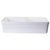 Decorative Lip Farmhouse Apron Fireclay 32 in. Double Basin Kitchen Sink in White
