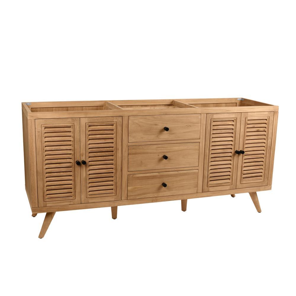 Harper 72 in. Vanity Cabinet Only in Natural Teak - Super Arbor
