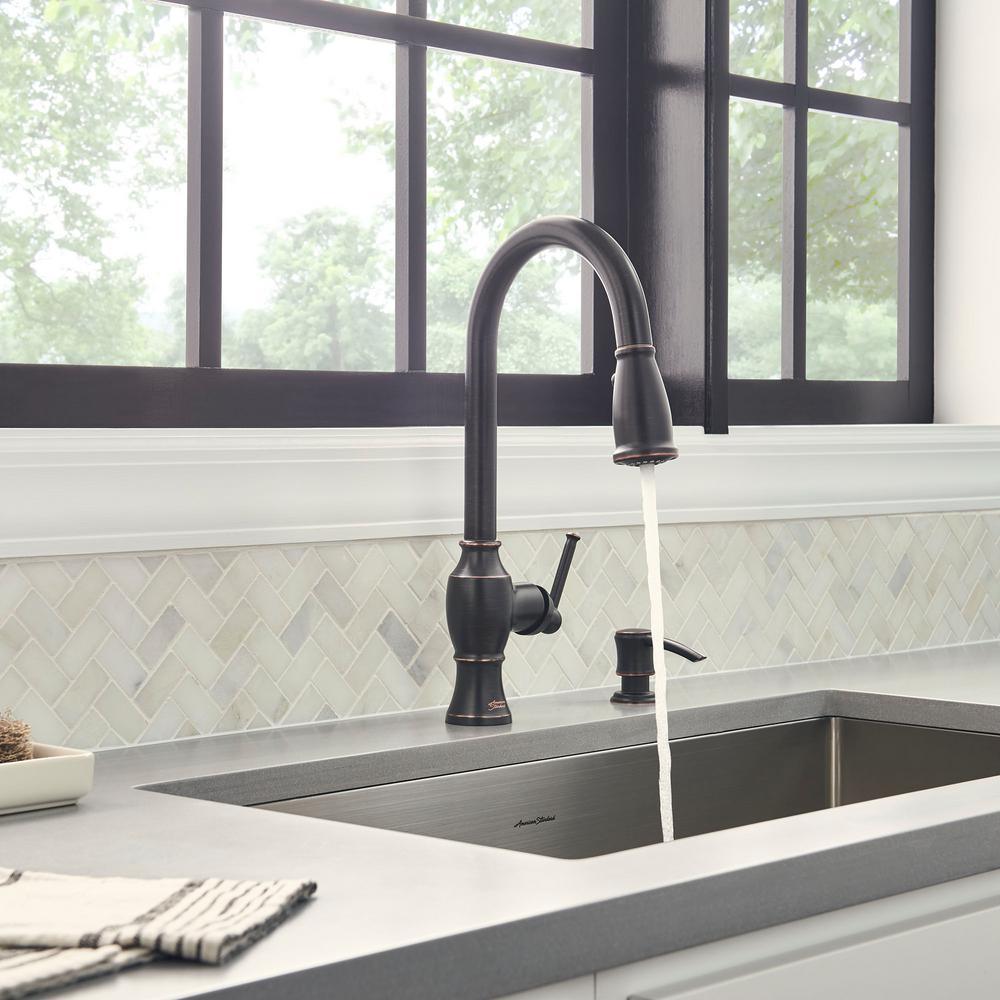 Marchand Single Handle Pull-Down Sprayer Kitchen Faucet in Legacy Bronze - Super Arbor