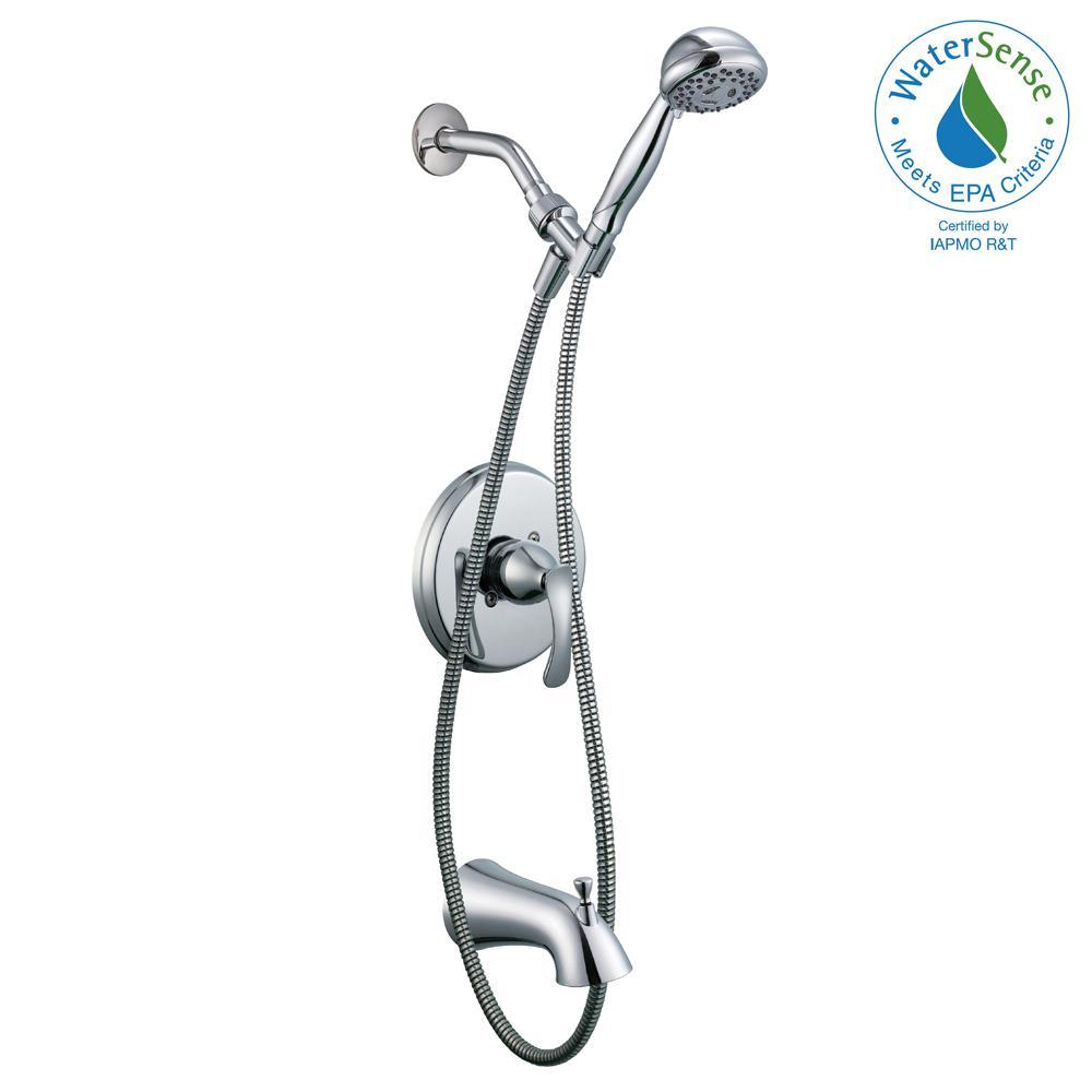 Edgewood Single-Handle 3-Spray Tub and Shower Faucet in Chrome (Valve Included) - Super Arbor