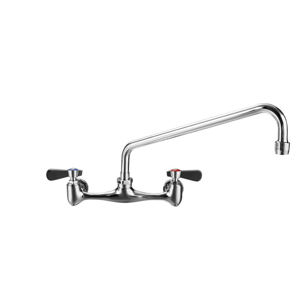 8 in. Widespread 2-Handle Wall Mount Utility Faucet in Polished Chrome - Super Arbor